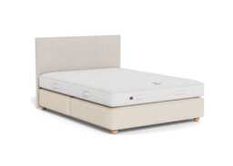 Vispring Elite Medium Tension Divan King Tk590 Chain Weave Fawn 750 Bun Feet 2 Footend Drawers