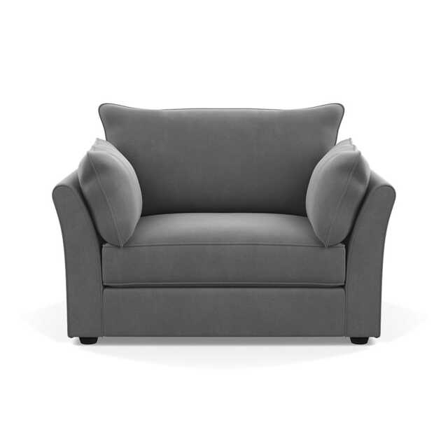 Heal's Tailor Loveseat Smart Velvet Mercury Black Beech Feet