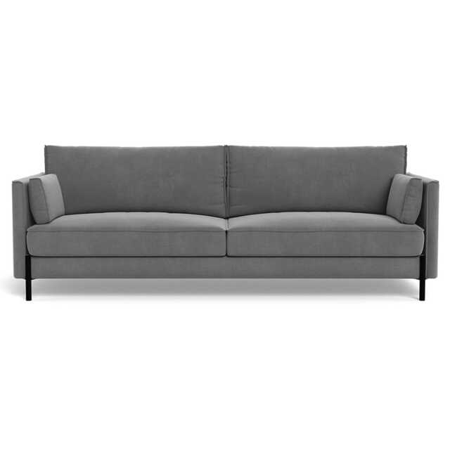 Heal's Tortona 4 Seater Sofa Smart Velvet Mercury Black Feet - image 1