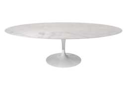 Knoll Saarinen Dining Table with White Base in Statuarietto 244cm