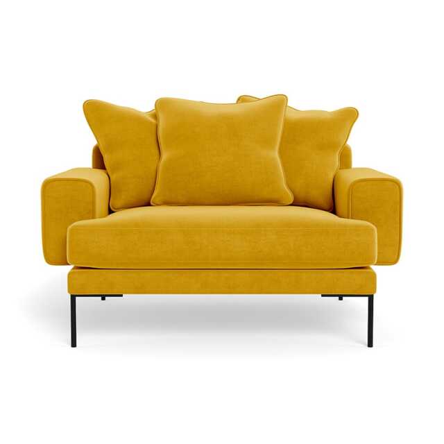 Heal's Torrington Loveseat Smart Luxe Velvet Canary Black Feet - image 1