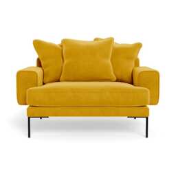 Heal's Torrington Loveseat Smart Luxe Velvet Canary Black Feet - thumbnail 1