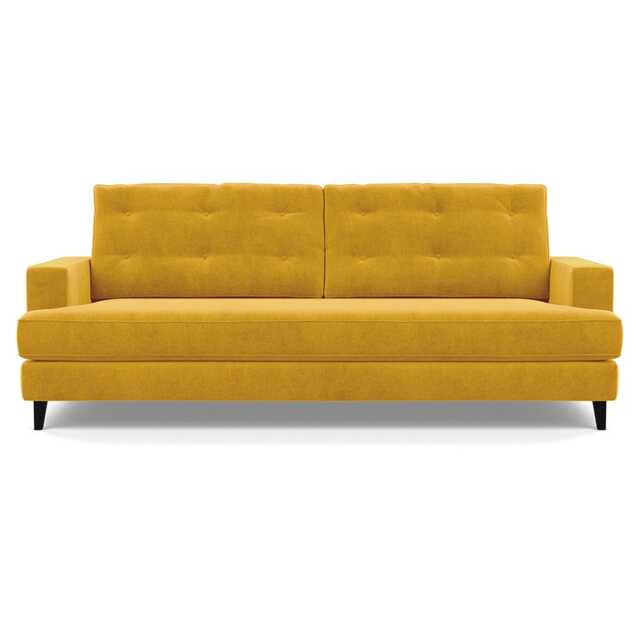 Heal's Mistral 4 Seater Sofa Smart Luxe Velvet Canary Black Feet