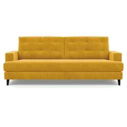 Heal's Mistral 4 Seater Sofa Smart Luxe Velvet Canary Black Feet