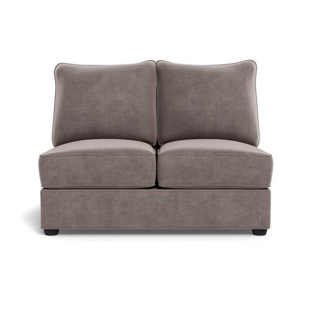 Heal's Tailor Double Armless Unit Smart Luxe Velvet Mushroom Black Feet
