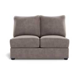 Heal's Tailor Double Armless Unit Smart Luxe Velvet Mushroom Black Feet