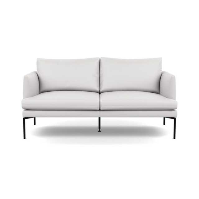 Heal's Matera 2 Seater Sofa Leather Grain White 000 Black Feet