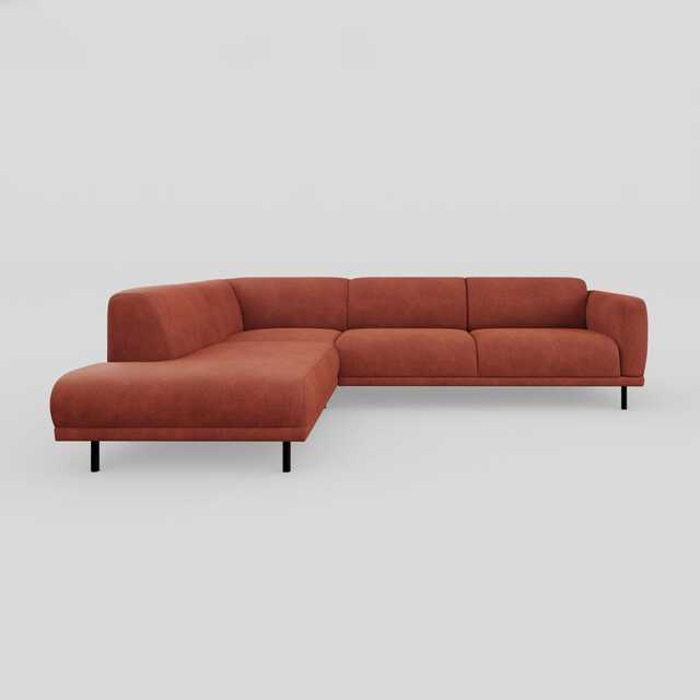 Heal's Harri 3 Str Open End Sofa LHF Smart Luxe Velvet Tawny