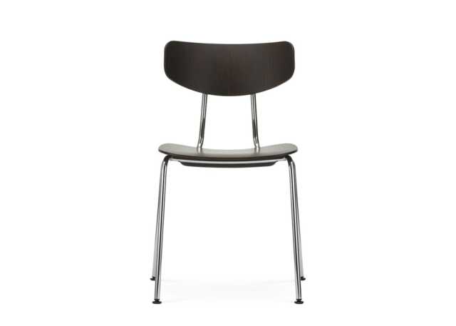 Vitra Moca Dining Chair Dark Oak Chrome base