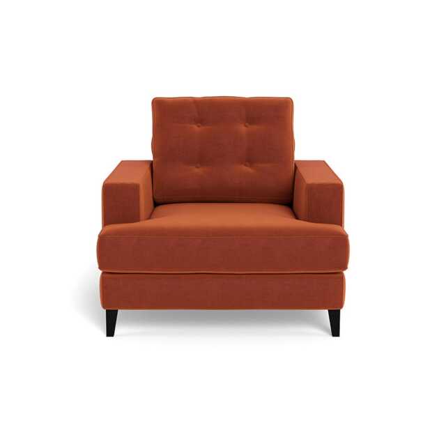 Heal's Mistral Armchair Cotton Velvet Russet Black Feet - image 1