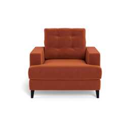 Heal's Mistral Armchair Cotton Velvet Russet Black Feet - thumbnail 1