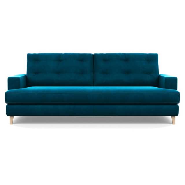 Heal's Mistral 4 Seater Sofa Velvet Teal Natural Feet