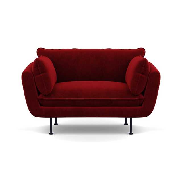 Heal's Allora Loveseat Smart Luxe Velvet Mulberry Black Feet
