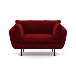 Heal's Allora Loveseat Smart Luxe Velvet Mulberry Black Feet