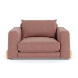 Heal's Nuvola Loveseat Smart Luxe Velvet Dusky Pink Natural Oak Feet - thumbnail 2