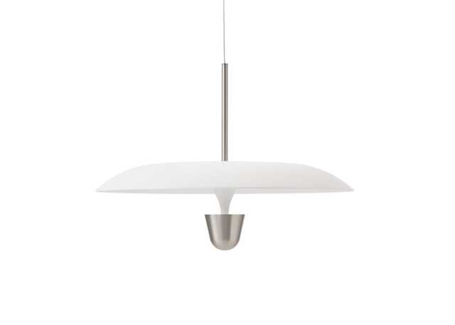 New Works Kantarell LED Pendant Curved Dia 55cm White/Nickel
