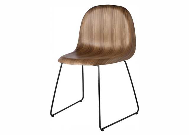 Gubi 3D Dining Chair Walnut Matt Black