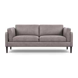 Heal's Sonno 3 Seater Heritage Leather Stone Grey 2060 Wenge Black Feet