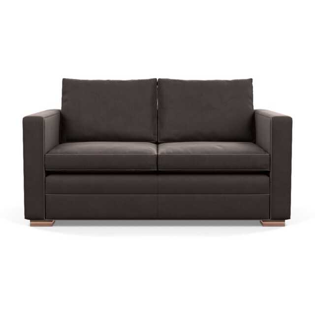 Heal's Palermo 2 Seater Sofa Nobilis Velvet Sable Brass and Walnut Feet