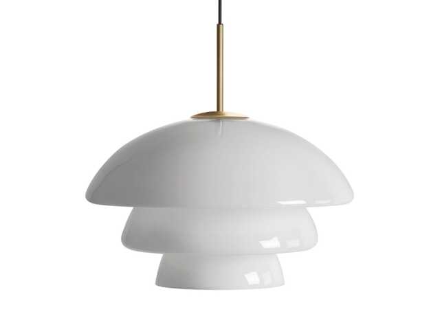 Hadeland Glassverk Archive 4006 Pendant White & Brass Extra Large