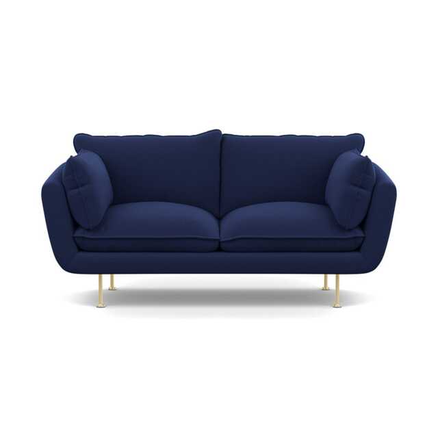 Heal's Allora 2 Seater Sofa Melton Wool New Navy Brass Feet