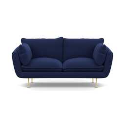 Heal's Allora 2 Seater Sofa Melton Wool New Navy Brass Feet