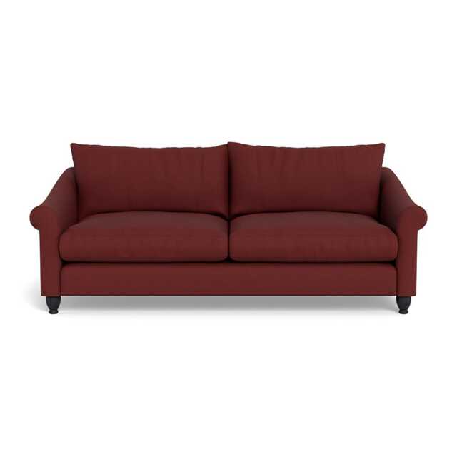 Heal's Devon 4 Seater Capelo Linen-Cotton Etruscan Red Black Feet