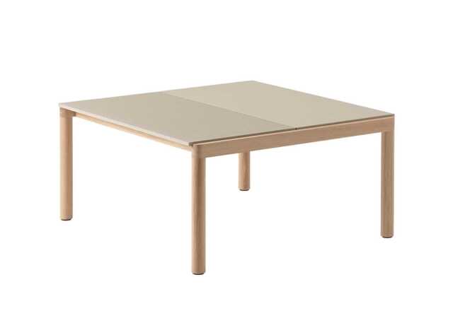 Muuto Couple Coffee Table 2 Tiles Plain/ Wavy Sand/Oak
