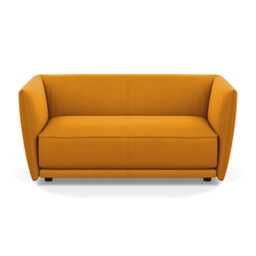 Heal's Valley 2 Seater Sofa Nobilis Velvet Mustard Walnut Stain Feet - thumbnail 1