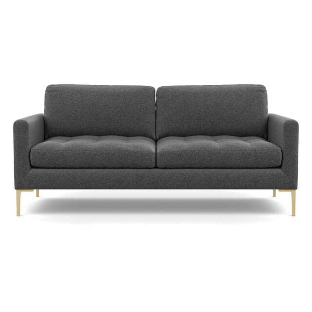 Heal's Eton 3 Seater Sofa Melton Wool Granite Brass Feet