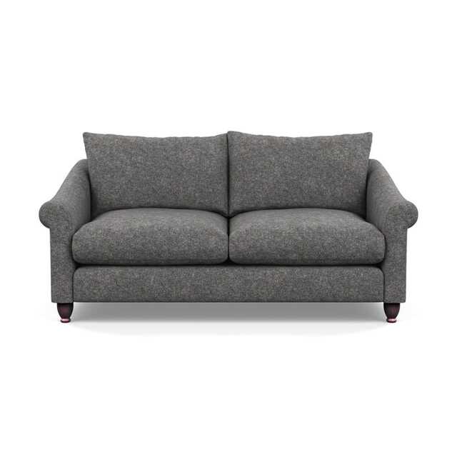 Heal's Devon 3 Seater Sofa Melton Wool Shale Walnut Stained Feet
