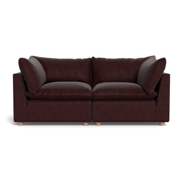 Heal's Astrid 3 Seater Sofa Smart Luxe Velvet Acorn Natural Beech Feet