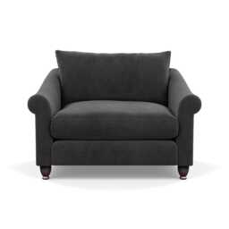 Heal's Devon Loveseat Smart Luxe Velvet Nickel Walnut Stained Feet