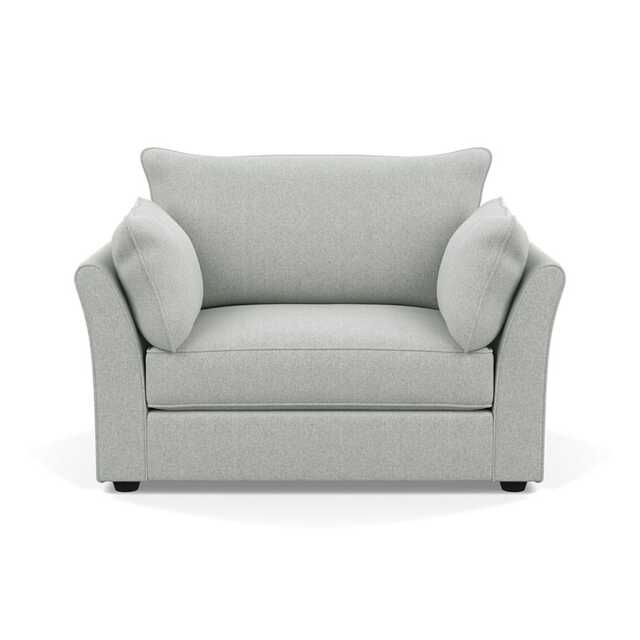 Heal's Tailor Loveseat Melton Wool Limestone Black Beech Feet