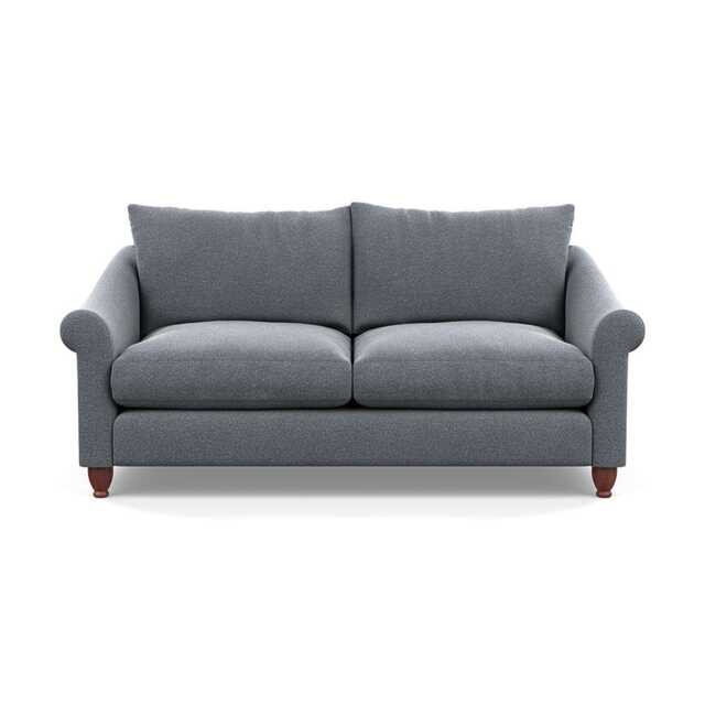 Heal's Devon 3 Seater Sofa Boucle Steel Walnut Stained Feet