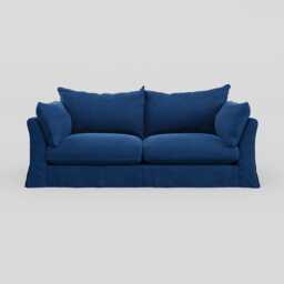 Heal's Tailor Loose Cover 4 Str Sofa Velvet Petrol Natural Beech Feet
