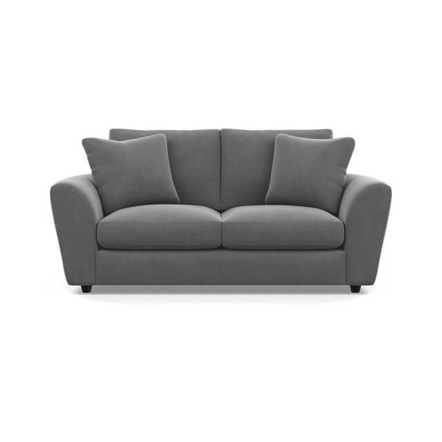 Heal's Snooze 3 Seater Sofa Smart Velvet Mercury Black Feet