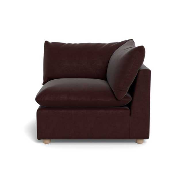 Heal's Astrid Corner Unit Smart Luxe Velvet Acorn Natural Beech Feet