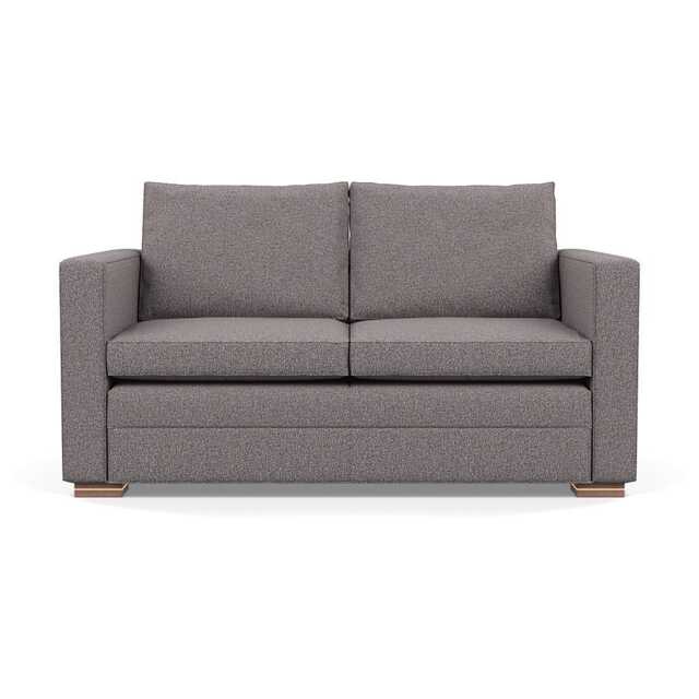Heal's Palermo 2 Seater Sofa Loop Boucle Granite Brass/Walnut Feet