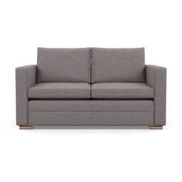 Heal's Palermo 2 Seater Sofa Loop Boucle Granite Brass/Walnut Feet
