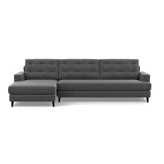 Heal's Mistral Left Hand Facing Corner Sofa Melton Wool Granite Black Feet