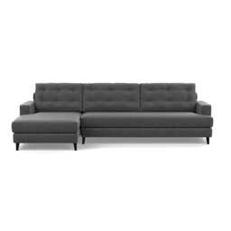 Heal's Mistral Left Hand Facing Corner Sofa Melton Wool Granite Black Feet