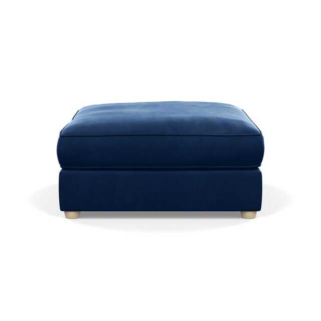 Heal's Tailor Footstool Velvet Midnight Natural Beech Feet