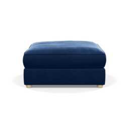Heal's Tailor Footstool Velvet Midnight Natural Beech Feet