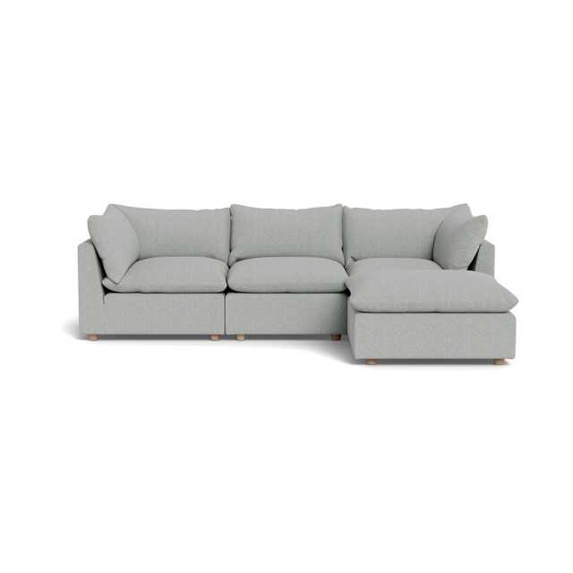 Heal's Astrid Right Hand Facing Corner Sofa Melton Wool Limestone Natural Beech Feet
