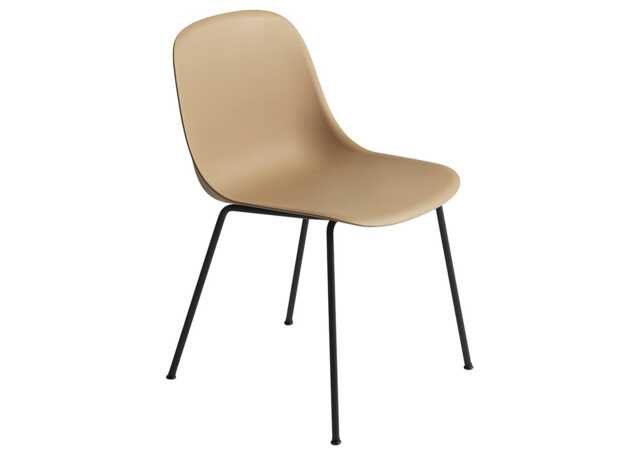 Muuto Fiber Side Chair Tube Base Normal Shell Ochre/Black - image 1