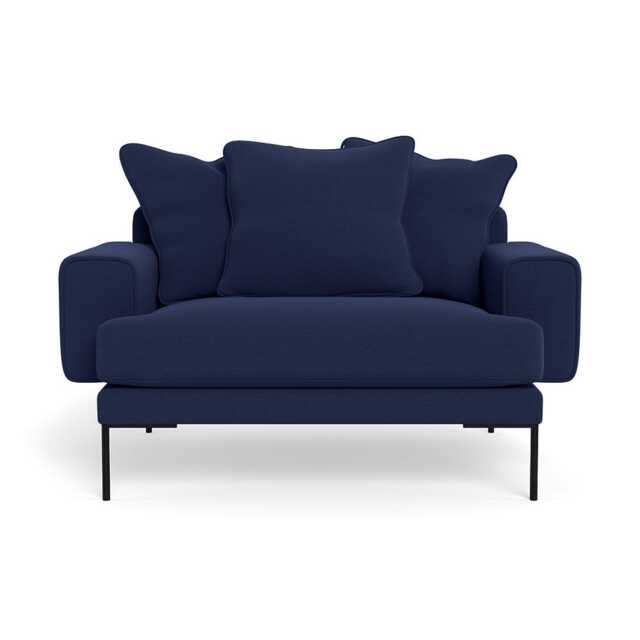 Heal's Torrington Loveseat Melton Wool New Navy Black Feet - image 1