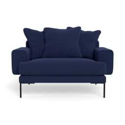 Heal's Torrington Loveseat Melton Wool New Navy Black Feet