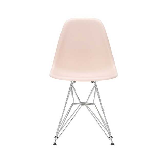 Vitra Eames DSR Side Chair New Height Pale Rose Chrome Base