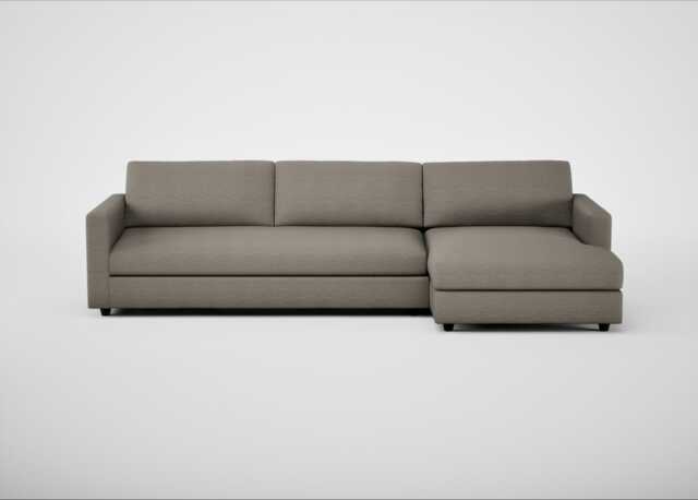 Heal's Nimbus 4 Seater Right Hand Corner Chaise Broad Weave Pebble Black Feet